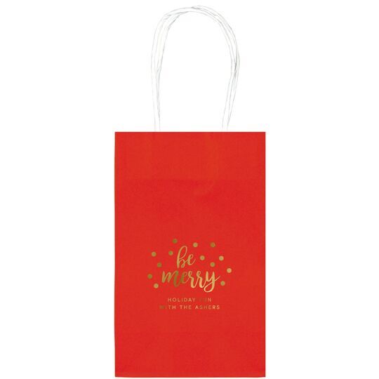Confetti Dots Be Merry Medium Twisted Handled Bags